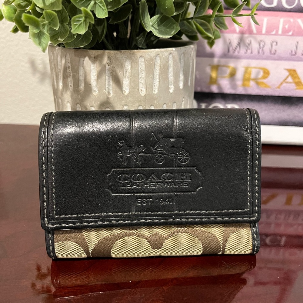 Coach Black and Tan Wallet